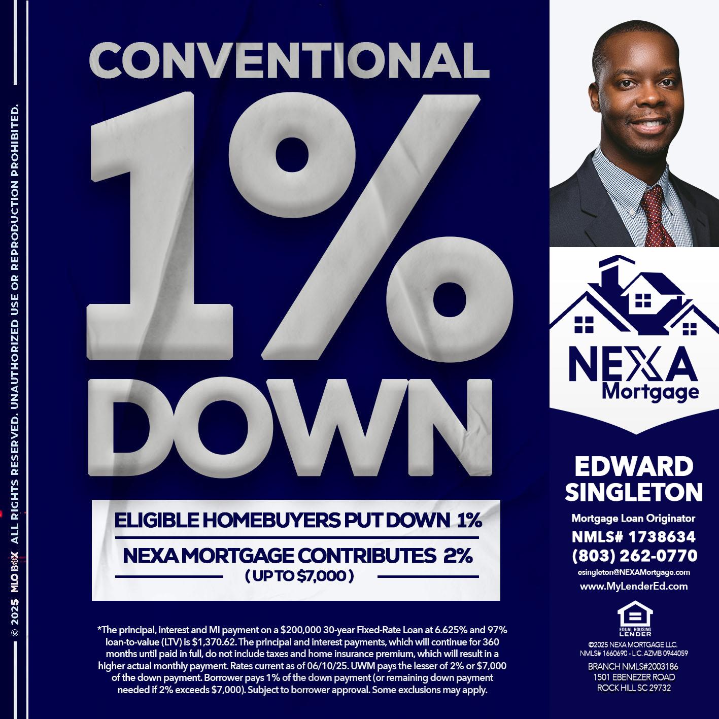 CONVENTIONAL - Edward Singleton -Sr. Mortgage Loan Originator