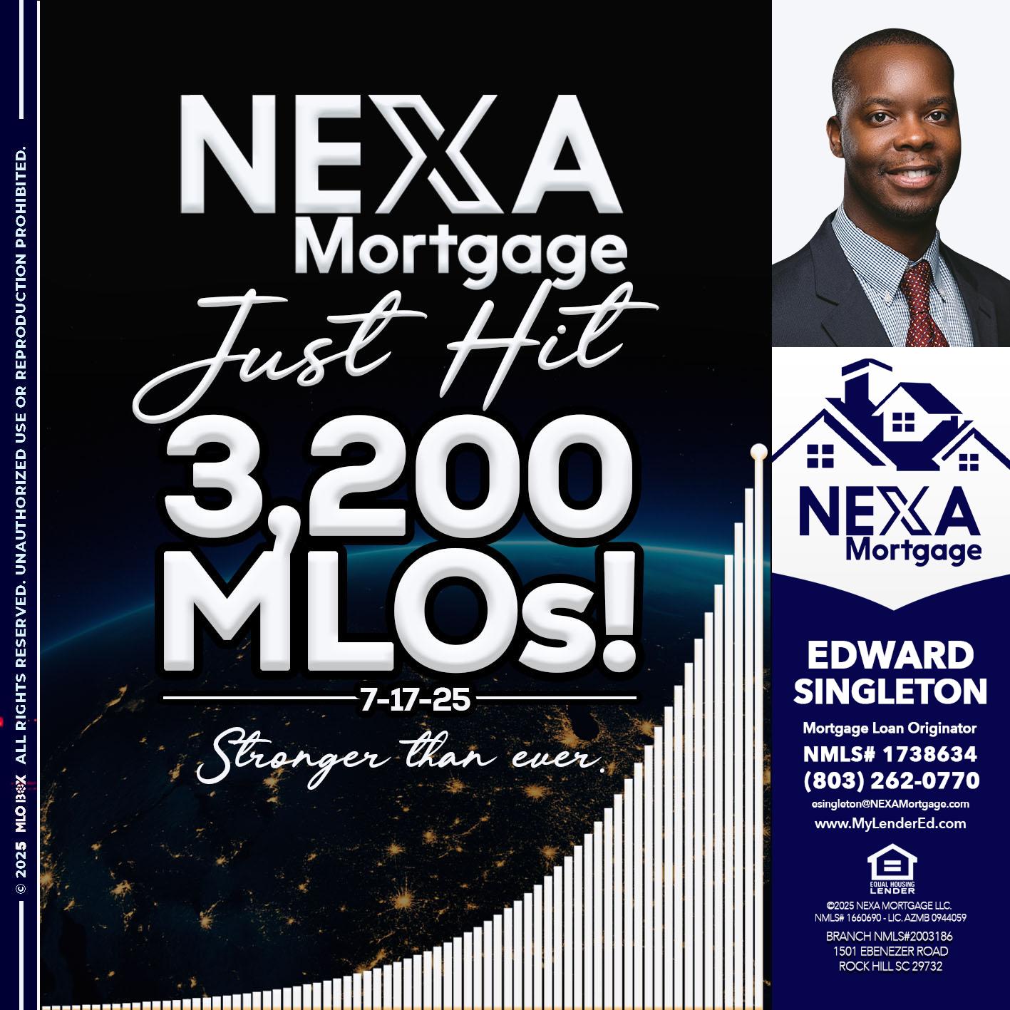 3200 MLOs - Edward Singleton -Sr. Mortgage Loan Originator