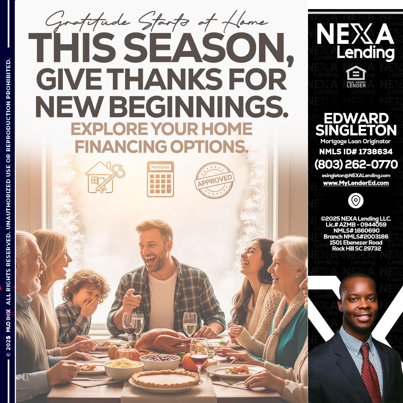THIS SEASON - Edward Singleton -Sr. Mortgage Loan Originator