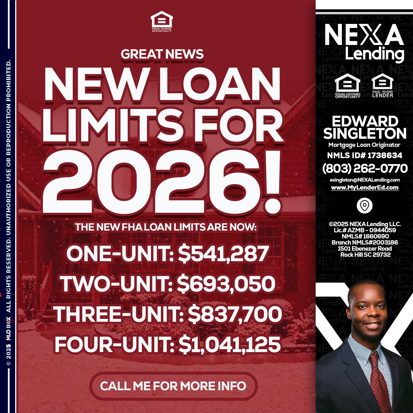 loan limits - Edward Singleton -Sr. Mortgage Loan Originator