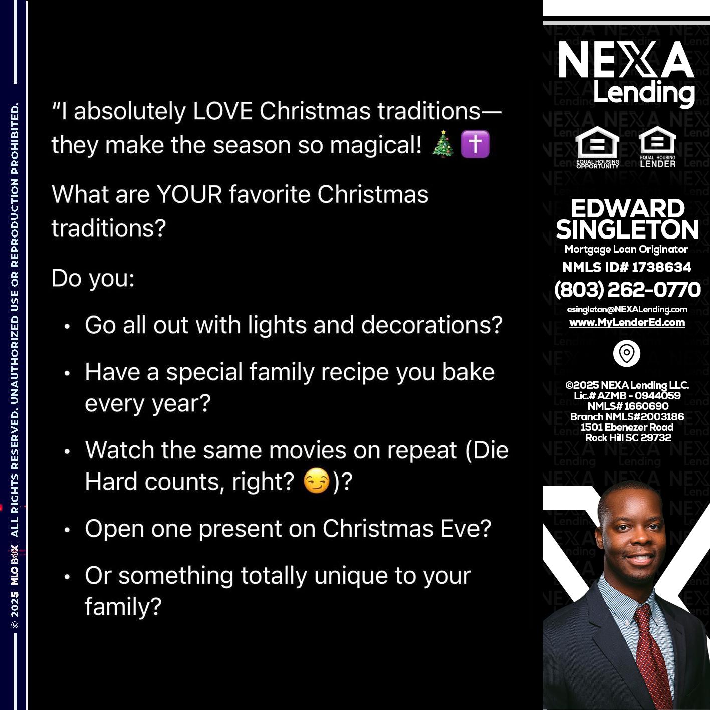 I love christmas - Edward Singleton -Sr. Mortgage Loan Originator