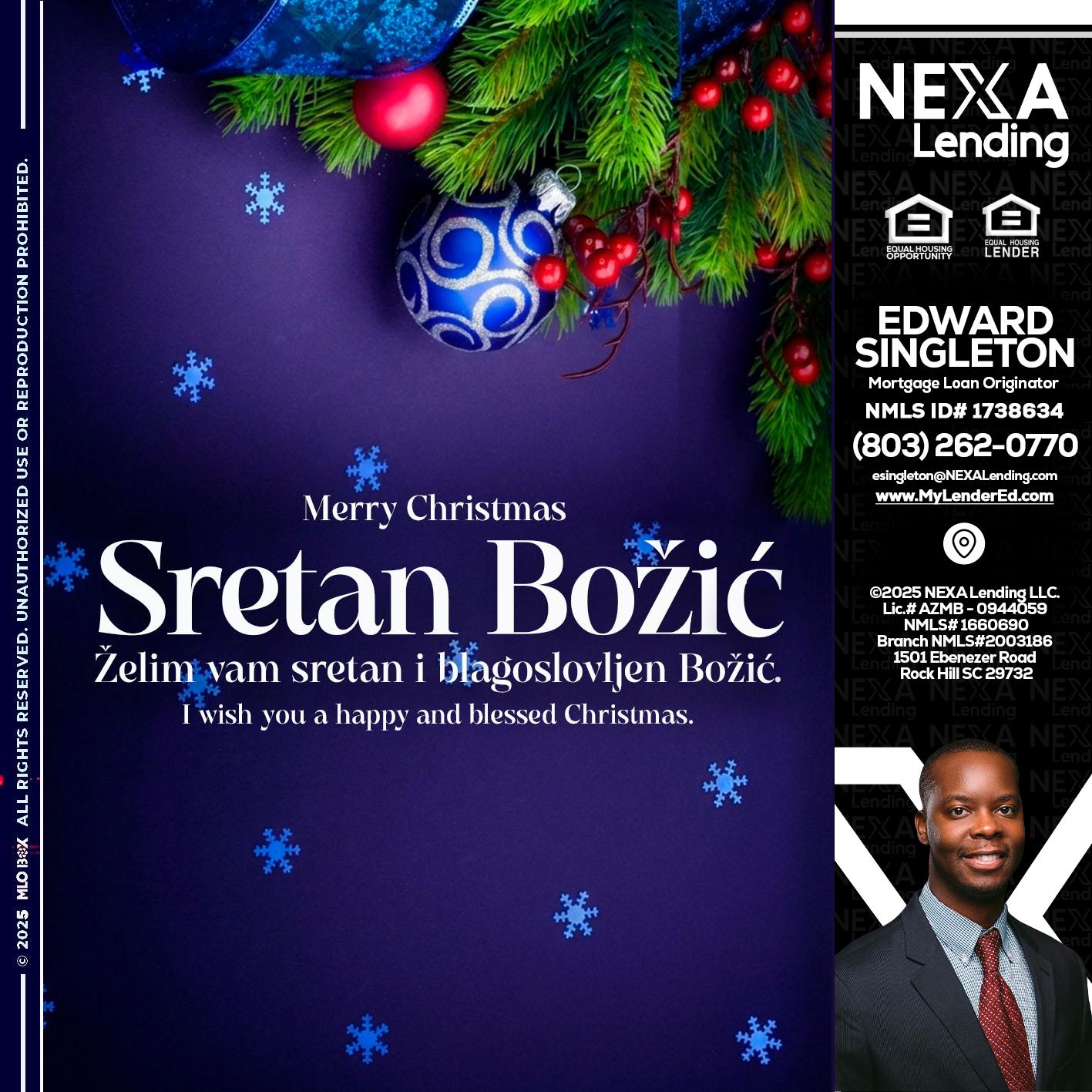 Sretan Božić - Edward Singleton -Sr. Mortgage Loan Originator