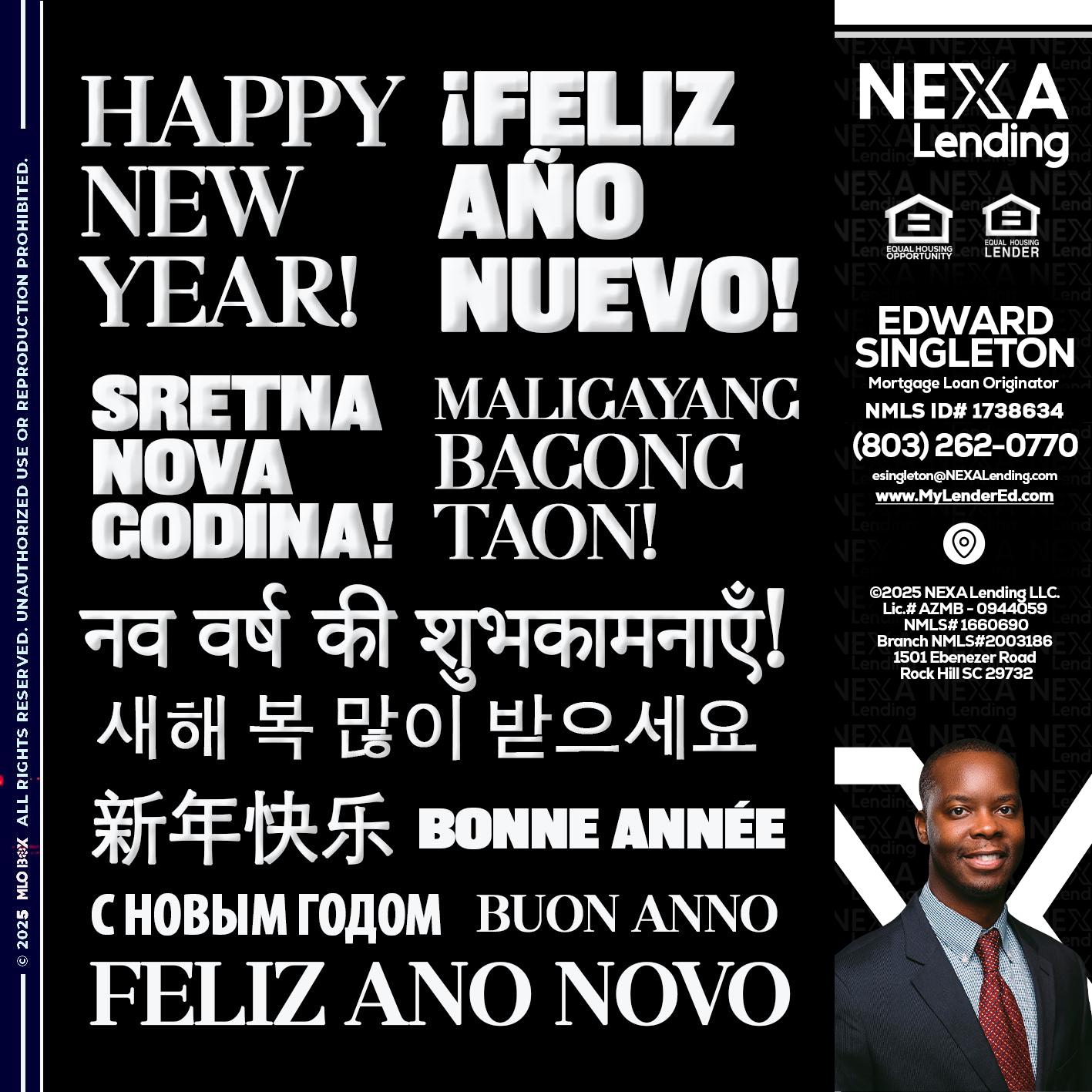 HAPPY NEW YEAR - Edward Singleton -Sr. Mortgage Loan Originator