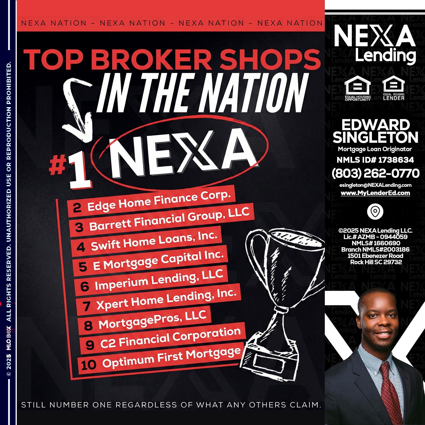 top broker - Edward Singleton -Sr. Mortgage Loan Originator