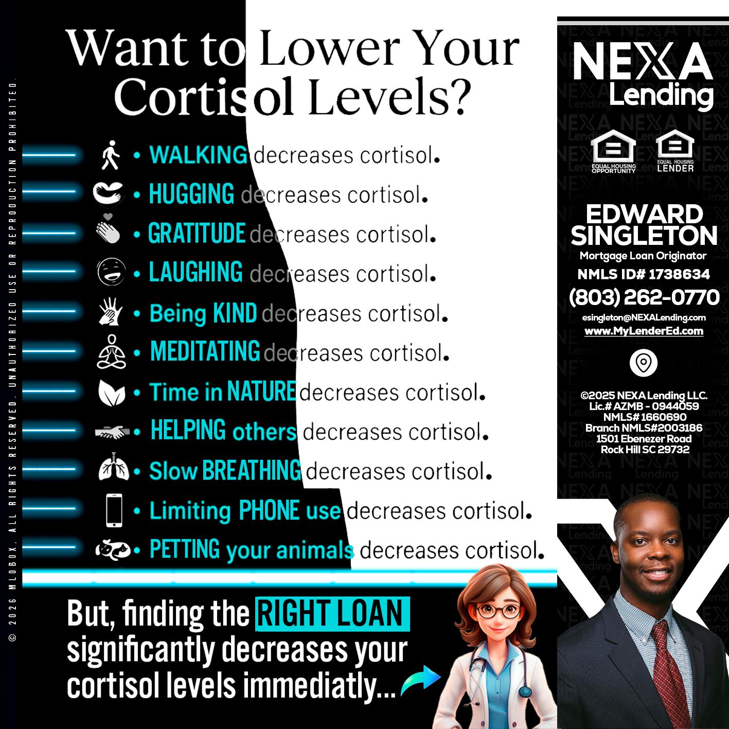 Want to lower Your Cortisol Levels? - Edward Singleton -Sr. Mortgage Loan Originator