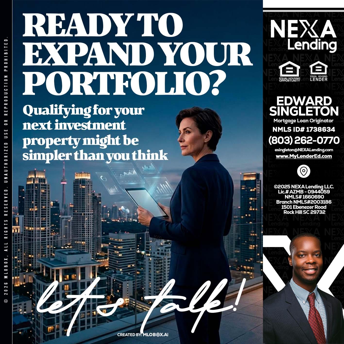 READY TO EXPAND - Edward Singleton -Sr. Mortgage Loan Originator