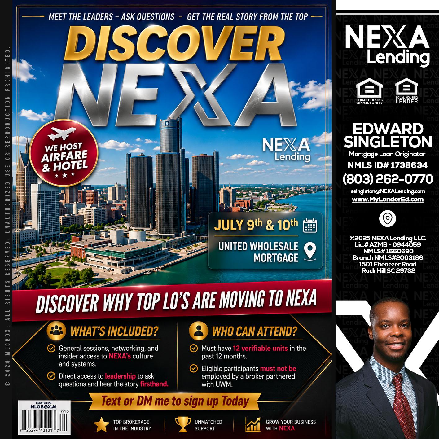 DISCOVER NEXA - Edward Singleton -Sr. Mortgage Loan Originator