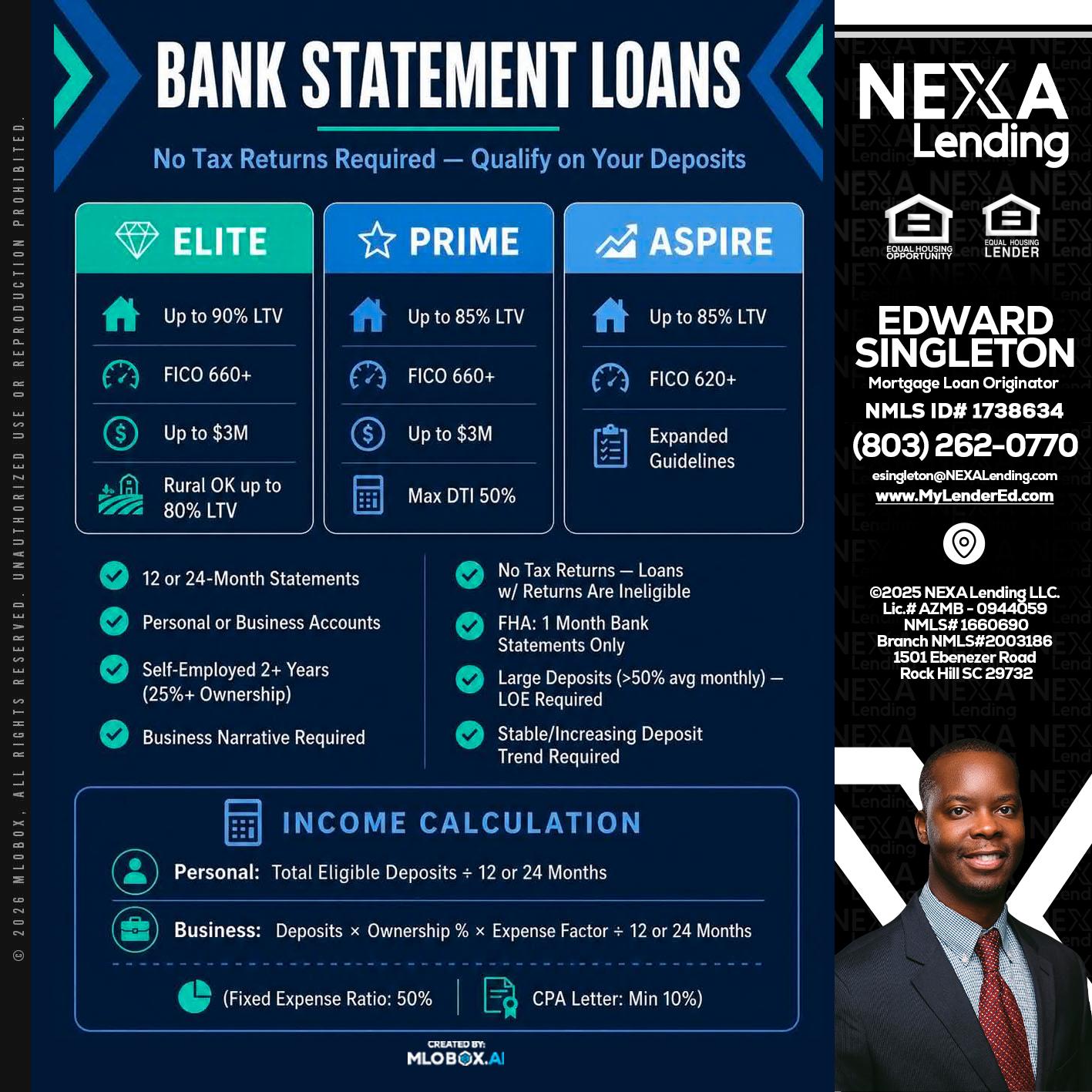BANK STATEMENT - Edward Singleton -Sr. Mortgage Loan Originator