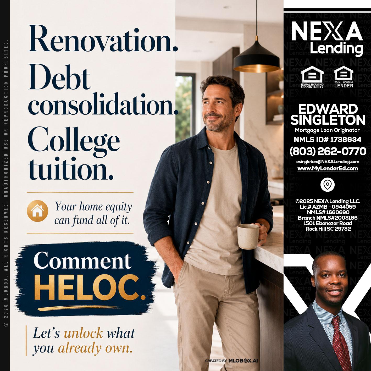 RENOVATION DEBT - Edward Singleton -Sr. Mortgage Loan Originator