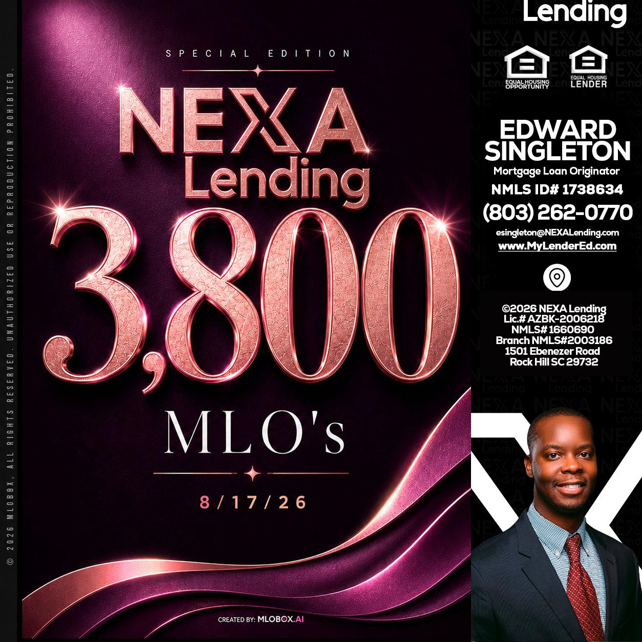 3800 MLOs - Edward Singleton -Sr. Mortgage Loan Originator