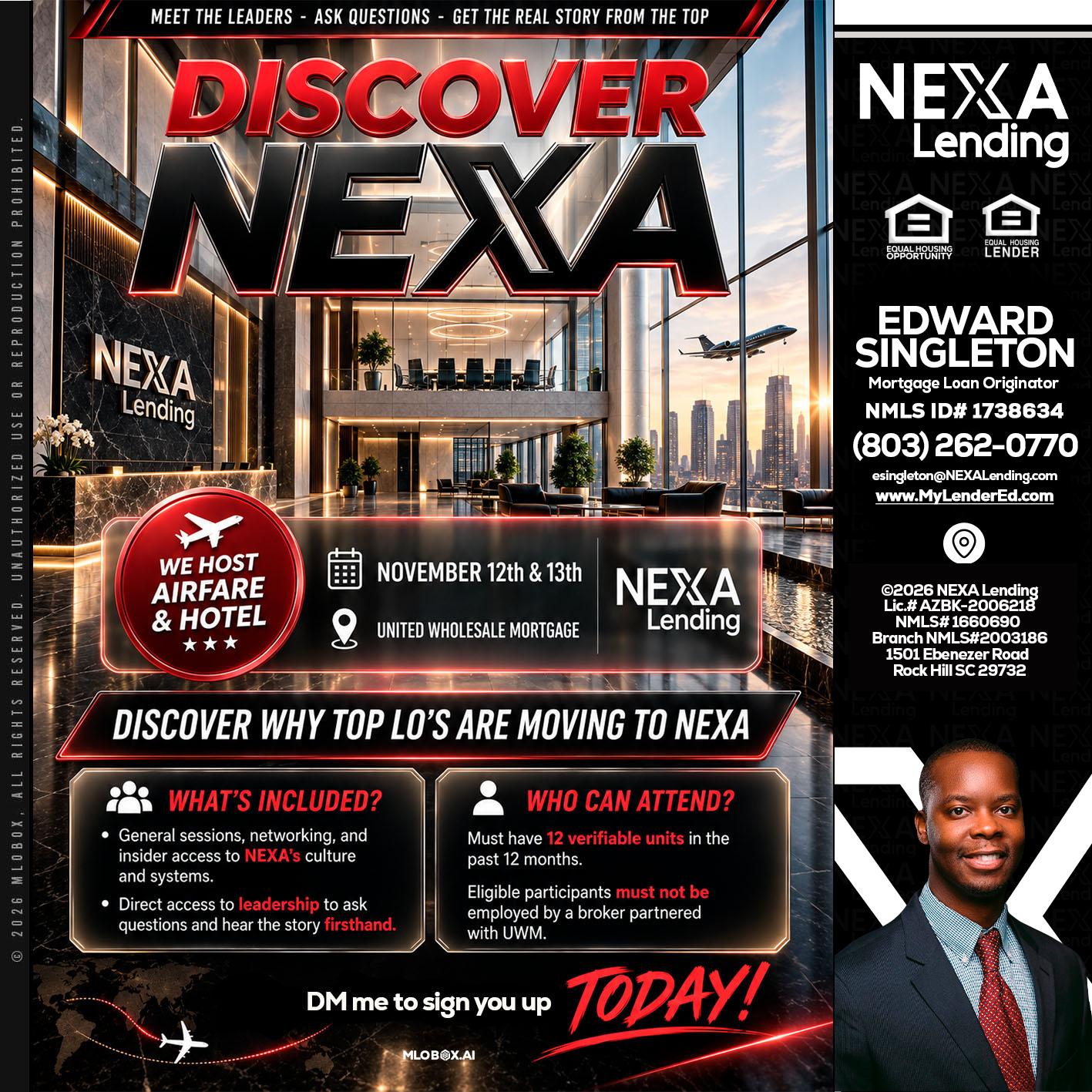 DISCOVER NEXA - Edward Singleton -Sr. Mortgage Loan Originator