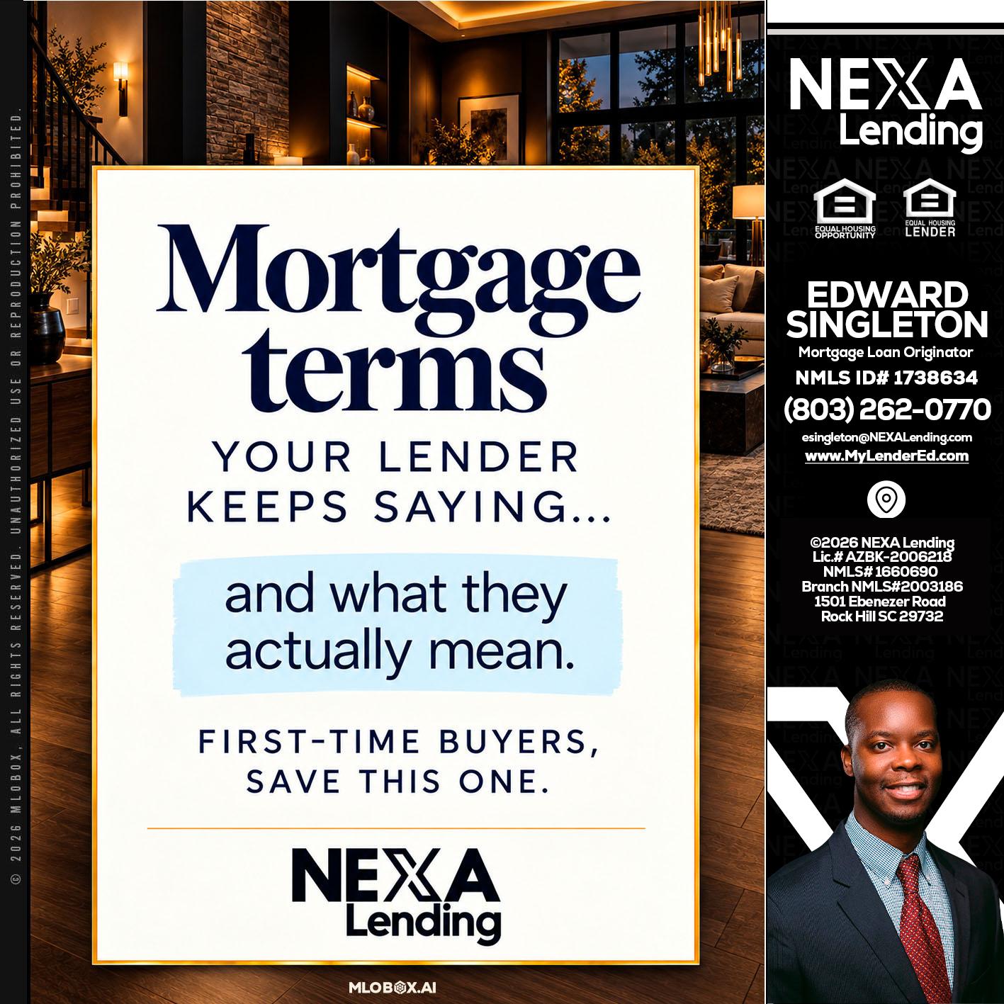 mortgage terms - Edward Singleton -Sr. Mortgage Loan Originator