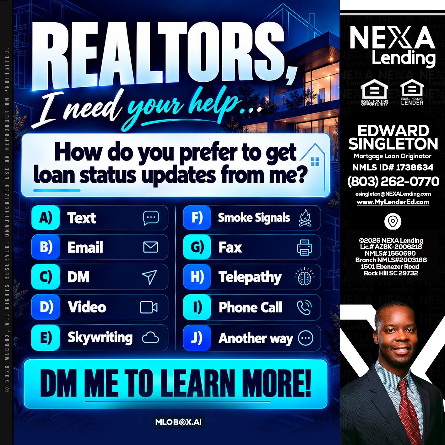 REALTORS - Edward Singleton -Sr. Mortgage Loan Originator